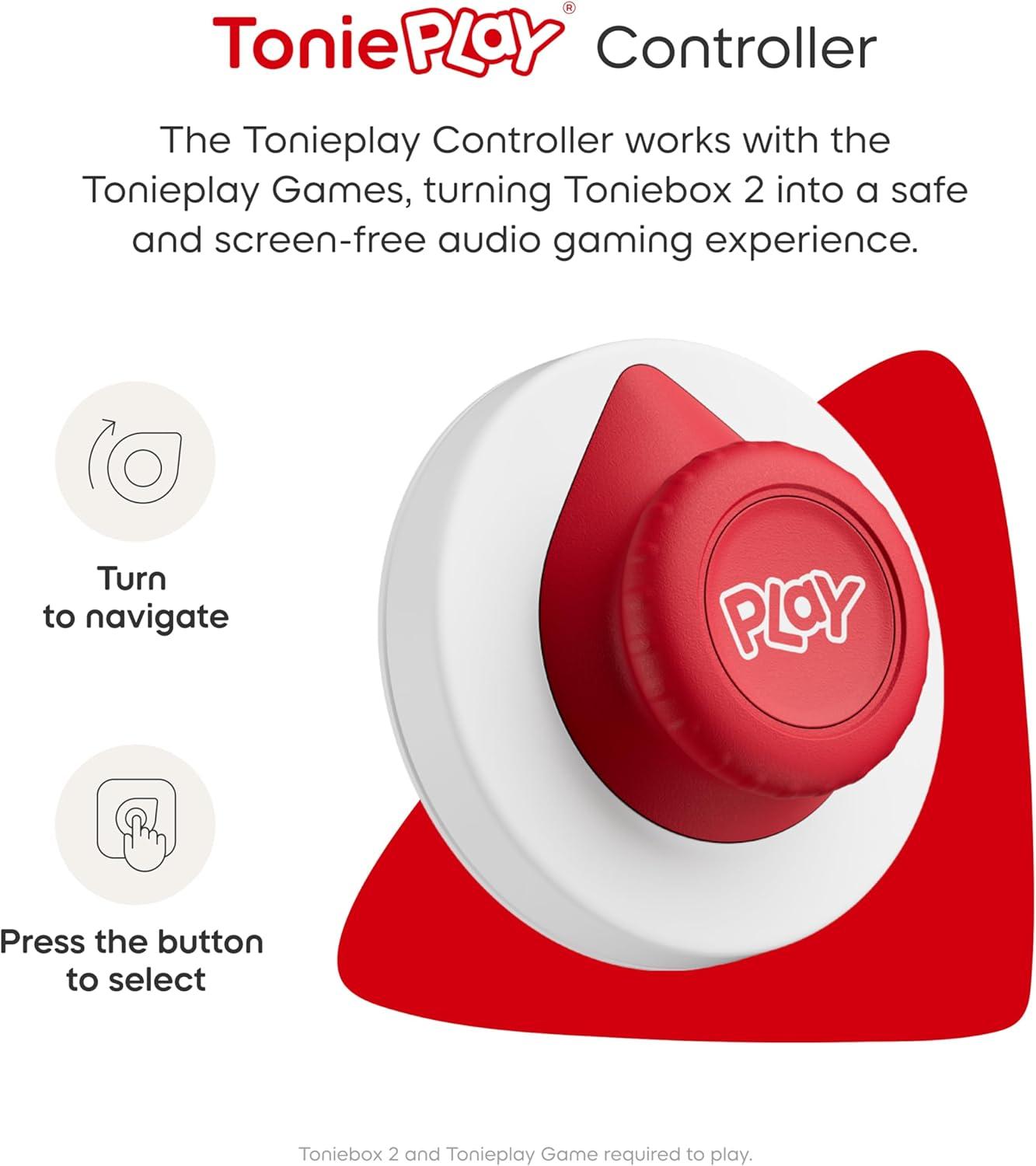 image:imageToniebox 2 Audio Player Bundle for Kids 3 with Lalalinos Akio Cosmo Scout Figurines and Tonieplay Game amp Controller Sunset RedSky Blue