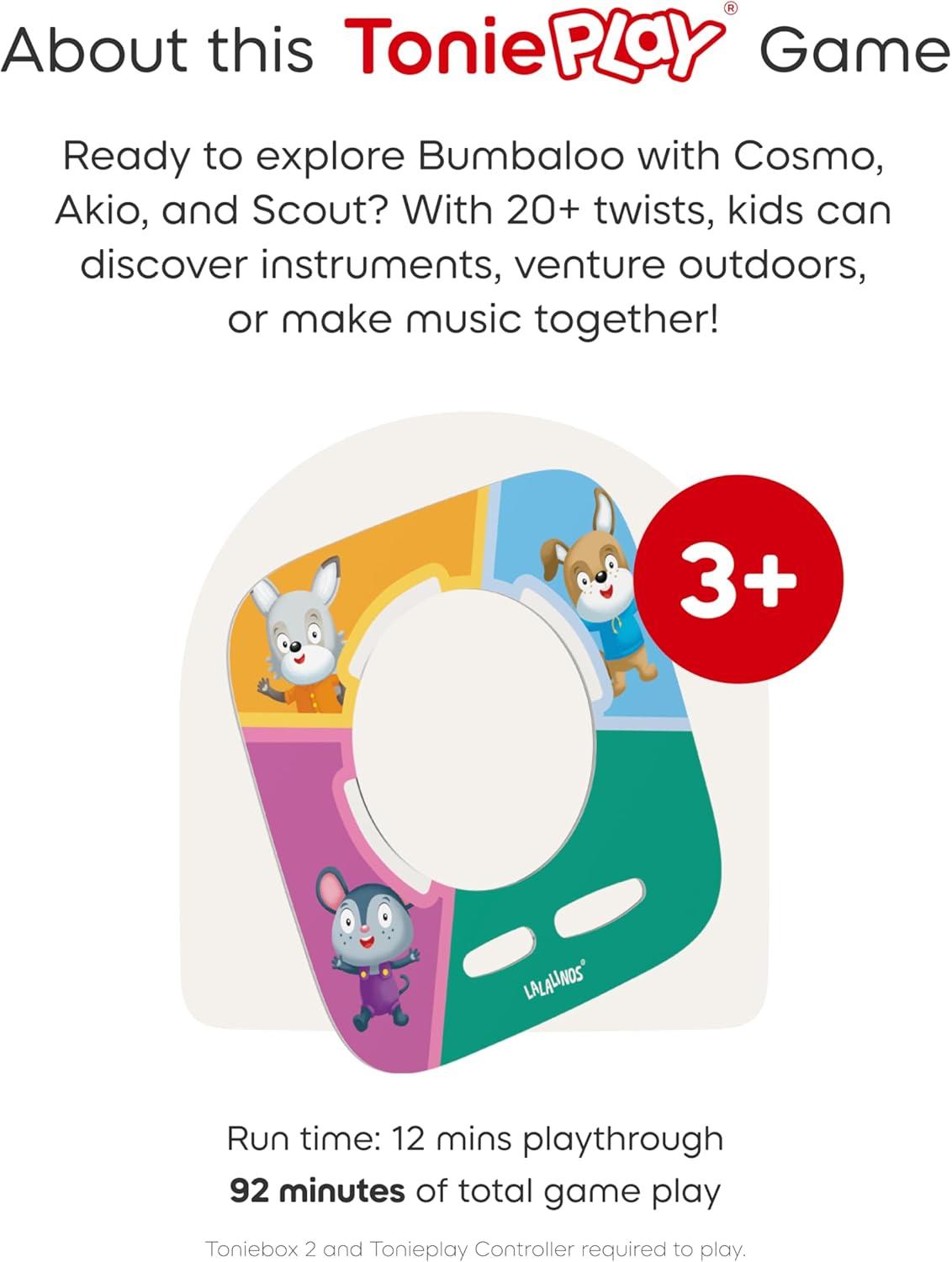 image:imageToniebox 2 Audio Player Bundle for Kids 3 with Lalalinos Akio Cosmo Scout Figurines and Tonieplay Game amp Controller Sunset RedSunset Red