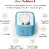Toniebox 2 Audio Player Bundle for Kids 3+ with Lalalinos Akio, Cosmo, Scout Figurines and Tonieplay Game & Controller – Sunset Red(Sky Blue)
