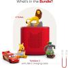 Toniebox 2 Audio Player Disney Bundle for Kids 3+ with Lightning McQueen, Simba, Winnie The Pooh, and Baloo – Sunset Red(Sunset Red)