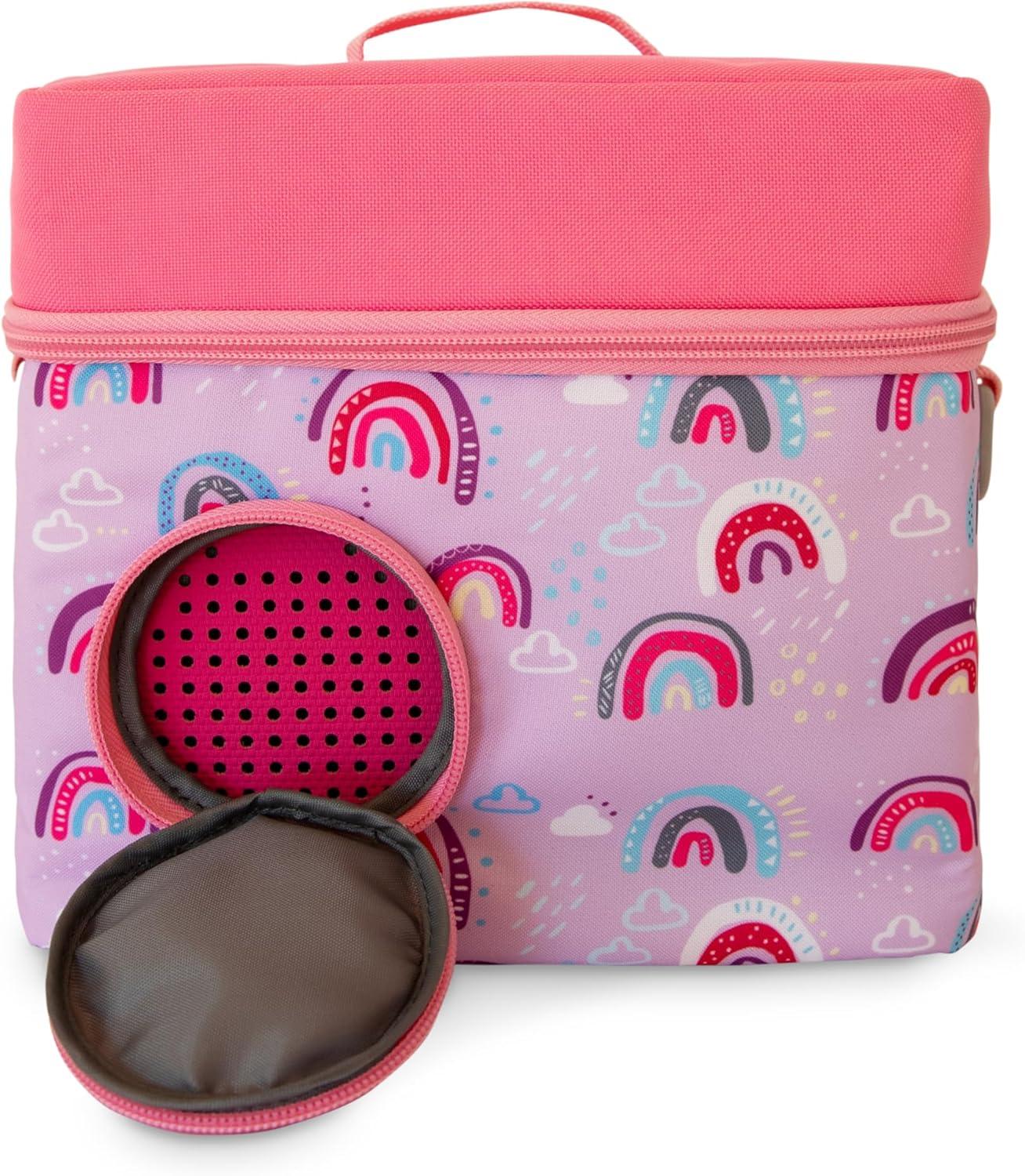 image:imageTonies Listen amp Go Travel Bag Secure Protection for your Toniebox Headphones Charging Station and 7 Characters Over the RainbowPink Over the Rainbow