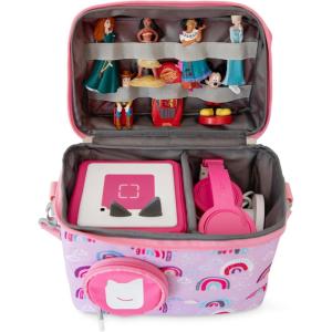 Tonies Listen & Go Travel Bag – Secure Protection for your Toniebox, Headphones, Charging Station, and 7 Characters – Over the Rainbow(Pink – Over the Rainbow)