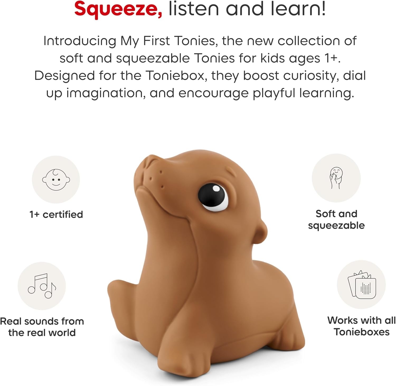 image:imageTonies My First Farm Set Seagull Seal and Dolphin Soft and Squeezable Audio Toy Figurines
