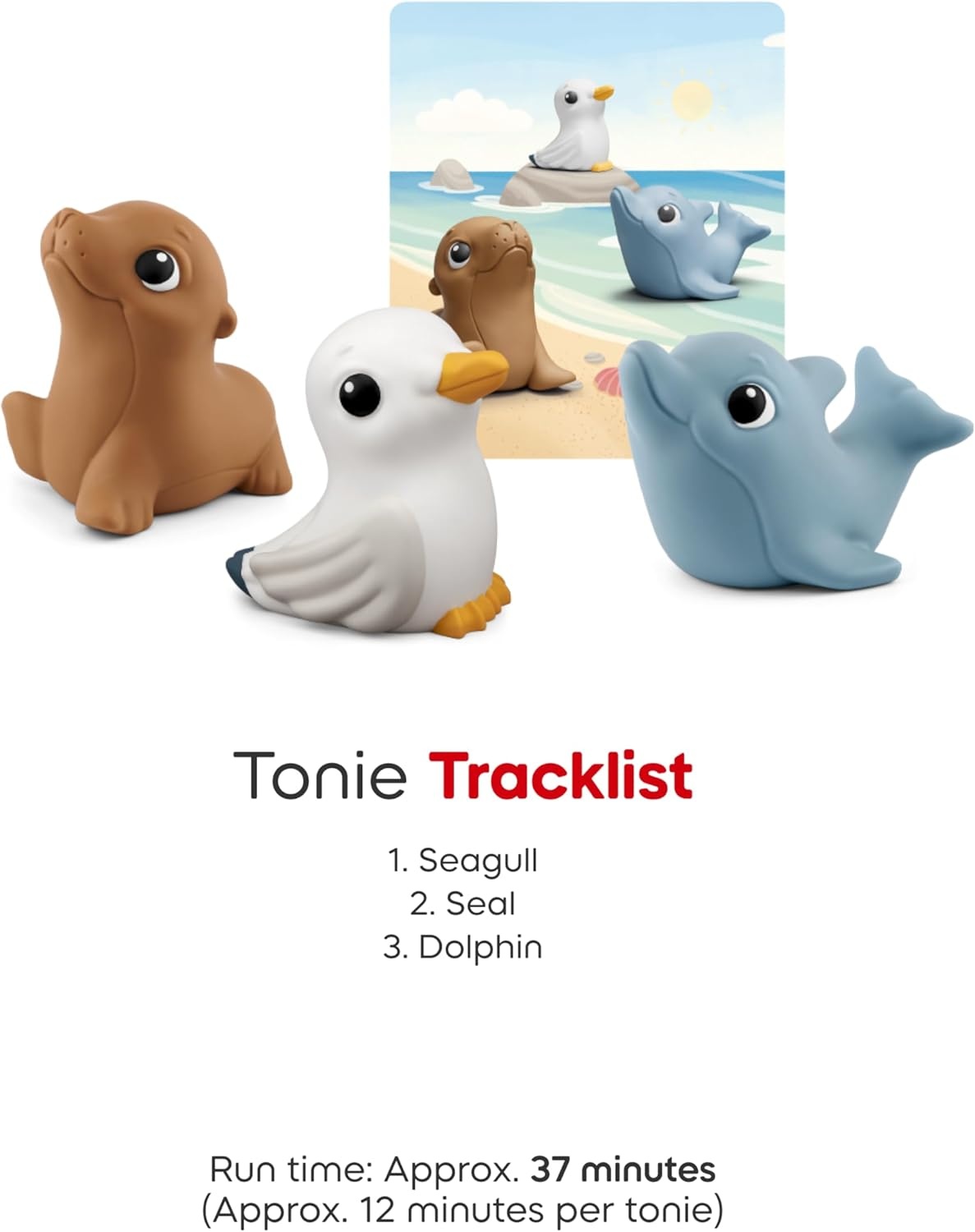 image:imageTonies My First Farm Set Seagull Seal and Dolphin Soft and Squeezable Audio Toy Figurines